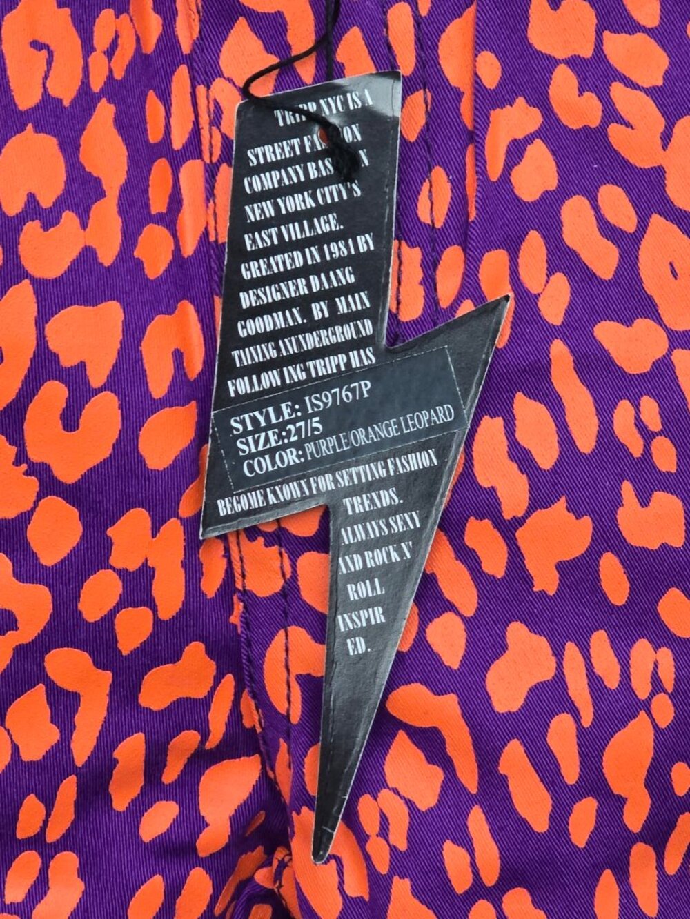 NWT TRIPP NYC Neon Leopard Print Skinny Jeans Style IS9767P Purple Orange - Picture 5 of 16